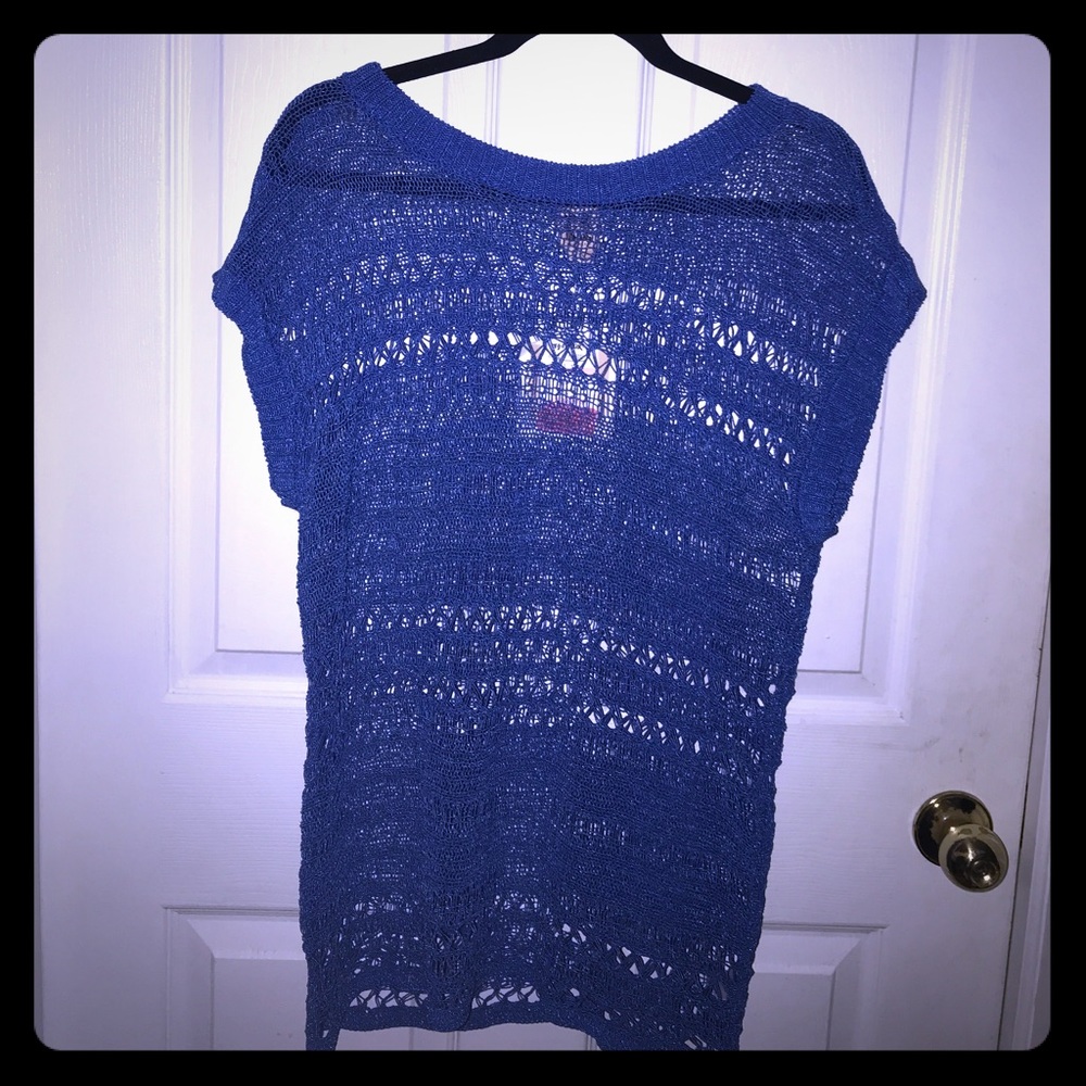 Anne Klein blue knit coverup NWT.